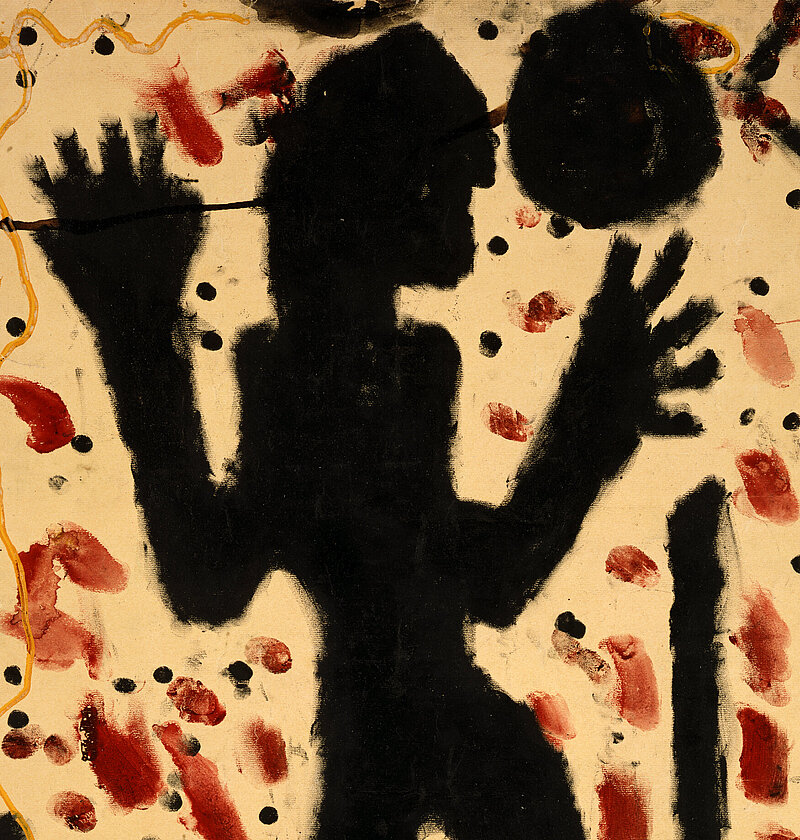 Louis Soutter, Crépuscule du gangster, 1937 - 1942, ink and gouache on paper (finger painting) (Detail)