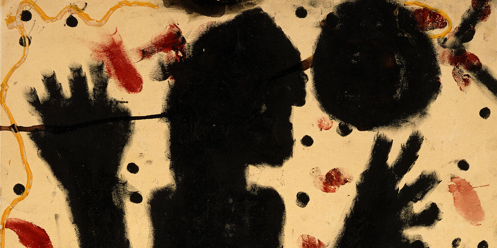 Louis Soutter, Crépuscule du gangster, 1937 - 1942, ink and gouache on paper (finger painting) (Detail)