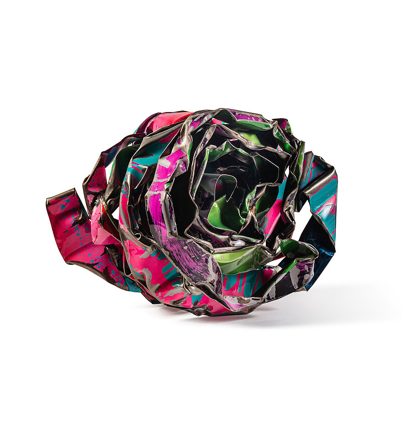 John Chamberlain, Petittoes Pogamogan, 1990, acier peint et chromé, 43 x 60.5 x 30.5 cm