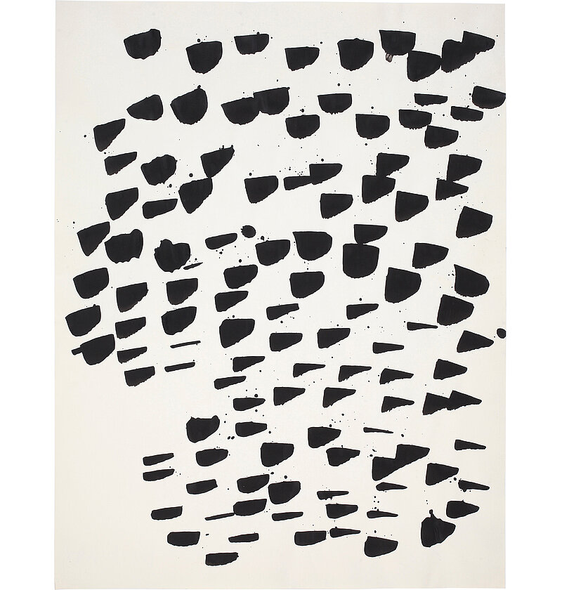 Pierrette Bloch, Ohne Titel, 1971, Tusche auf Papier, 65 x 50 cm