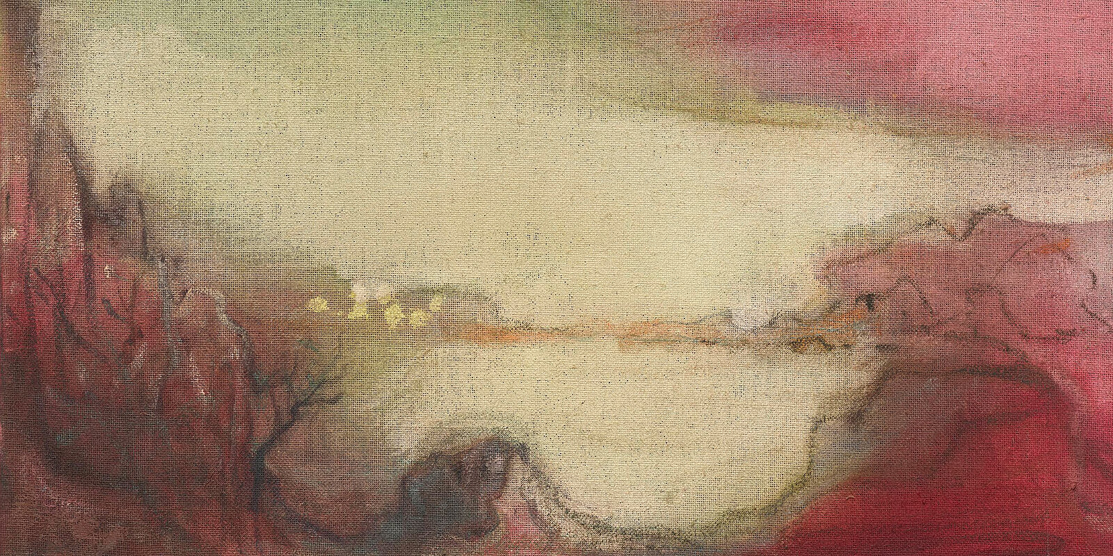 Leiko Ikemura, Pink Clouds, 2019, Tempera und Öl auf Jute Leiko Ikemura, Pink Clouds, 2019, Tempera und Öl auf Jute