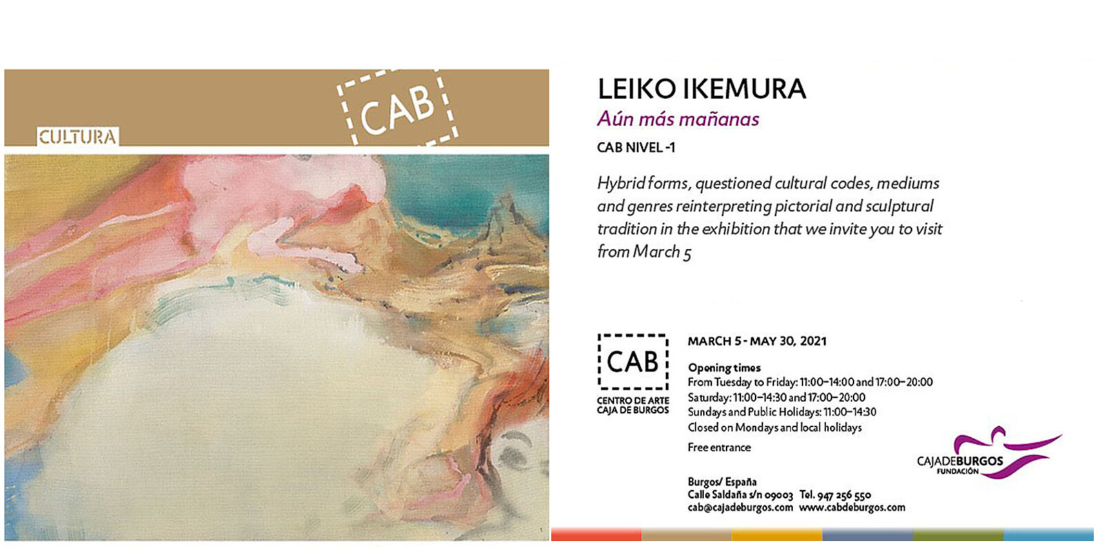 Invitation to the exhibition Leiko Ikemura at the Caja de Burgos CAB Art Center, Burgos, Spain
