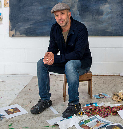 Gideon Rubin in his studio, London 2020. Photo: Richard Ivey