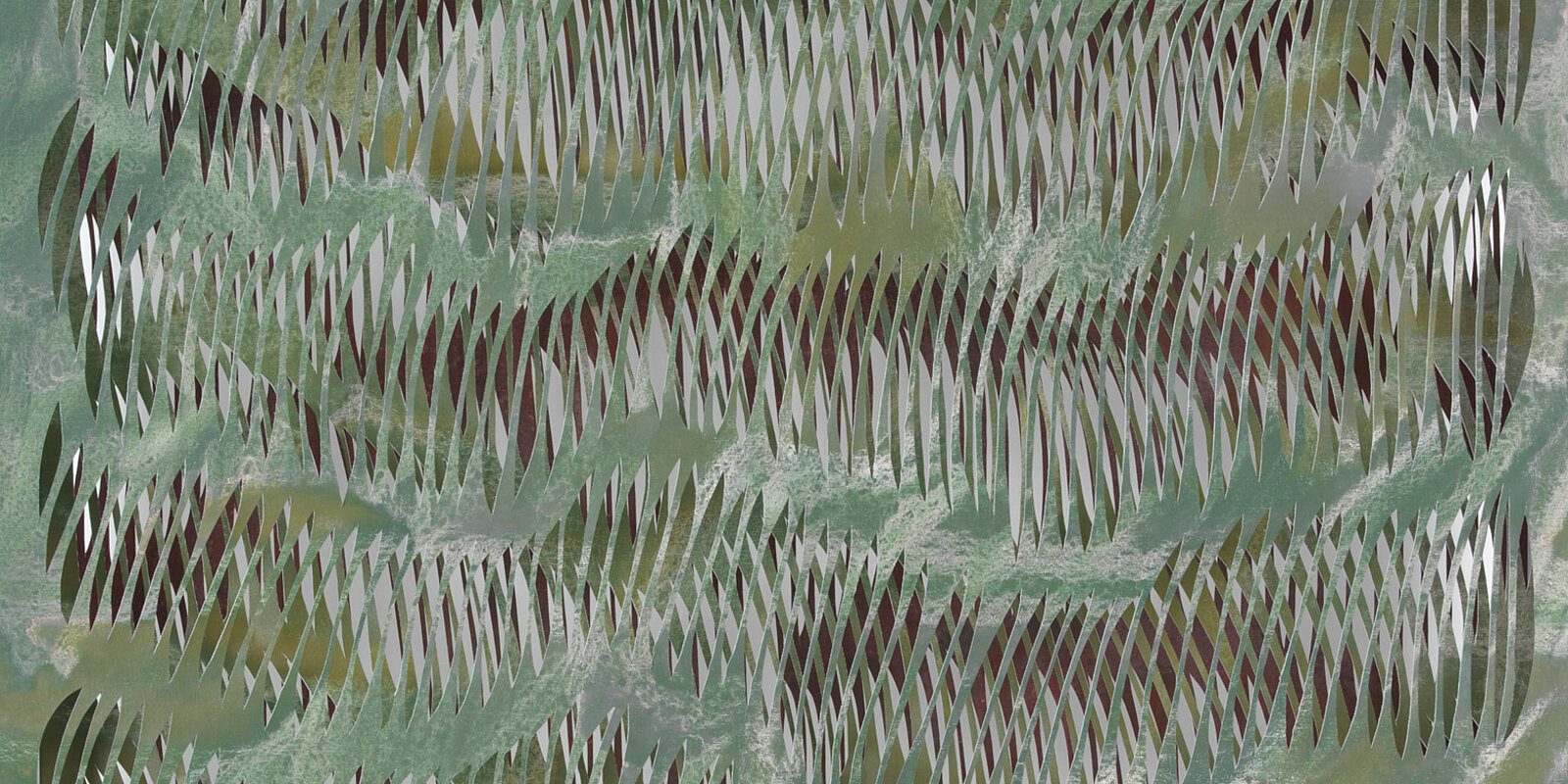 Georgia Russell, Charting the Invisible (green three layer), 2020 (Vue détaillée)