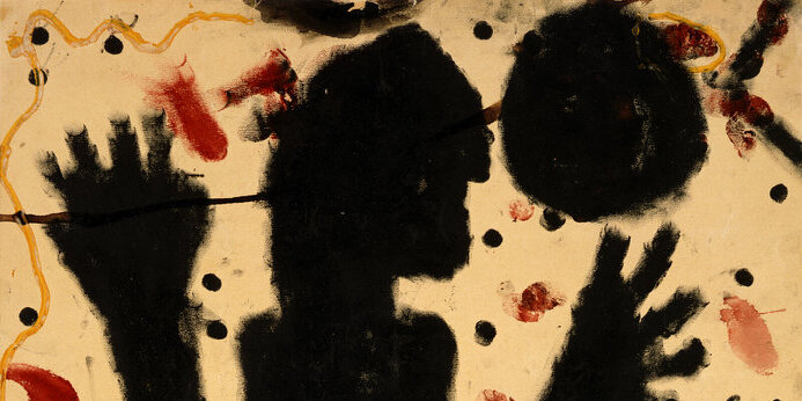 Louis Soutter, Crépuscule du gangster, 1937 - 1942, encre et gouache sur papier (peinture au doigt) (détail)