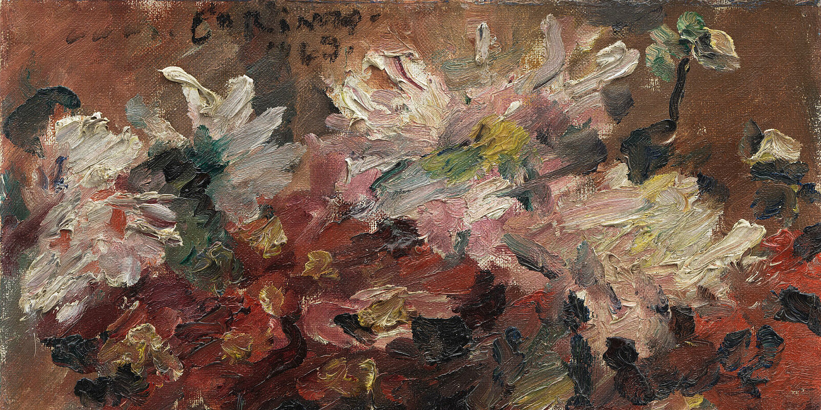 Lovis Corinth, Herbstblumen in Vase, 1923, Öl auf Leinwand (Detail)