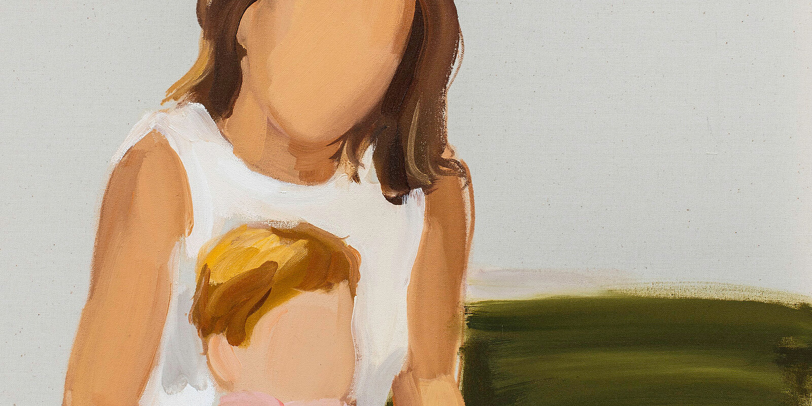 Gideon Rubin, Mother and Child, 2019, oil on canvas (Detail) 